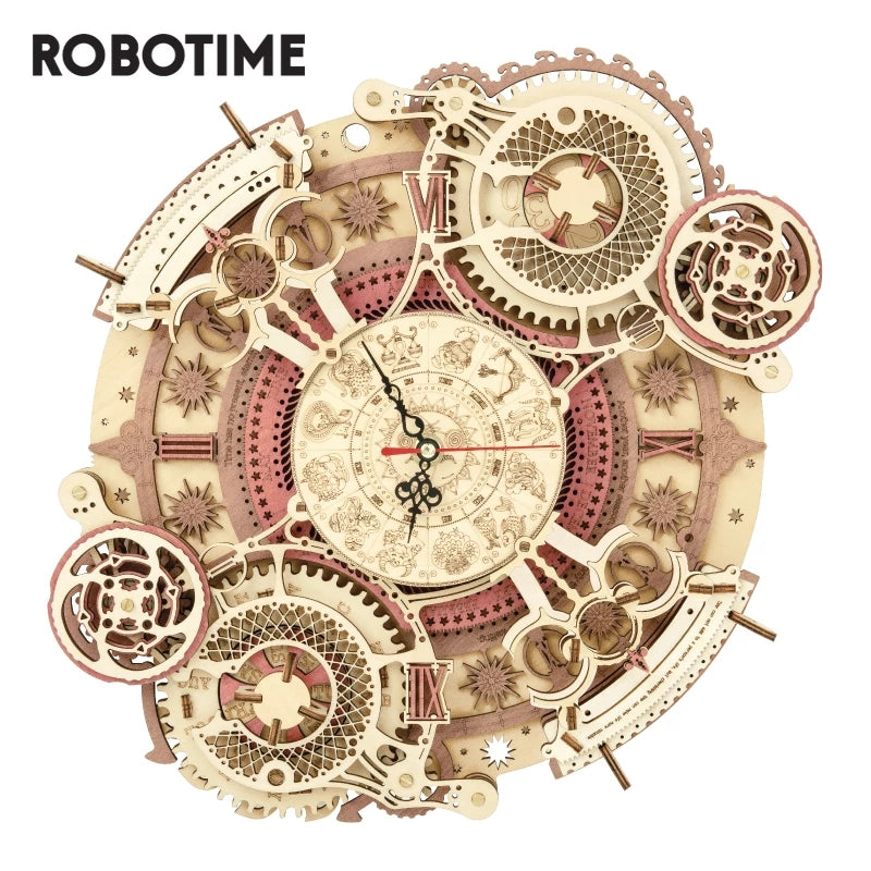 Robotime ROKR 3D DIY Wooden Puzzle Zodiac Wall Clock