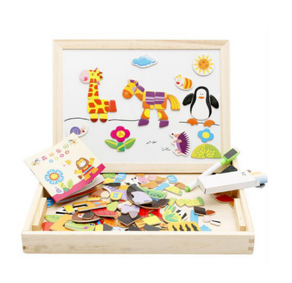 Multifunctional Magnetic Kids Puzzle with Drawing Board