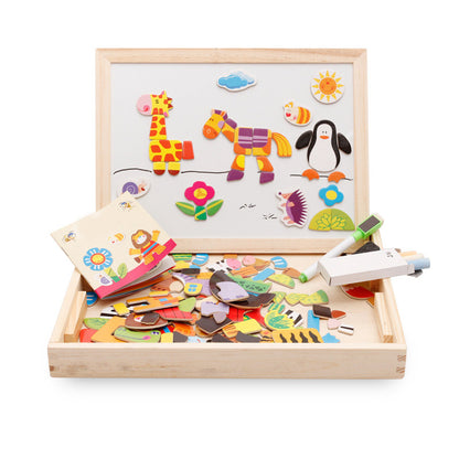 Multifunctional Magnetic Kids Puzzle with Drawing Board