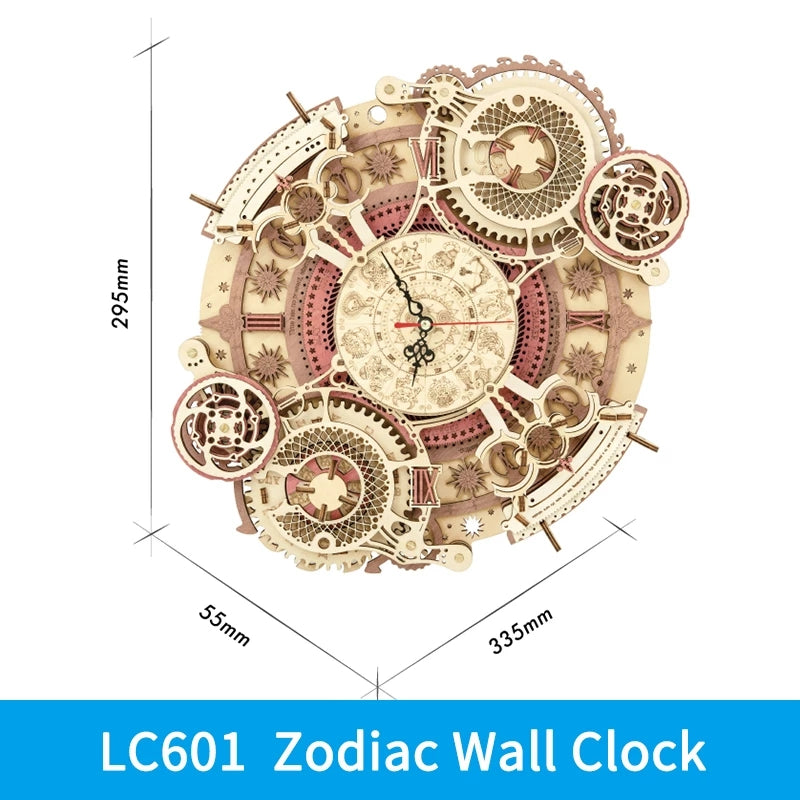 Robotime ROKR 3D DIY Wooden Puzzle Zodiac Wall Clock