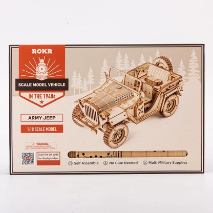 Robotime ROKR 3D DIY Wooden Puzzle Jeep Model Kit