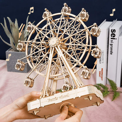 Robotime ROKR 3D DIY Wooden Puzzle Rotatable Ferris Wheel Model With Music