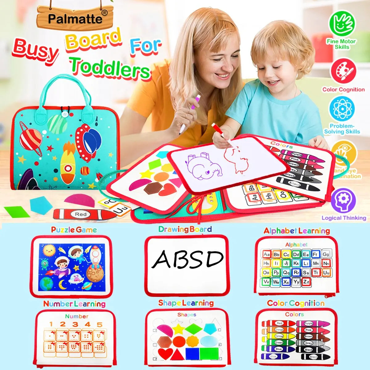 Busy Board Montessori Toys for Toddlers