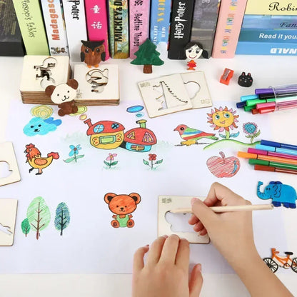 20pcs Montessori Kids Drawing Toys with Templates