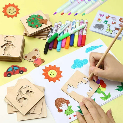 20pcs Montessori Kids Drawing Toys with Templates