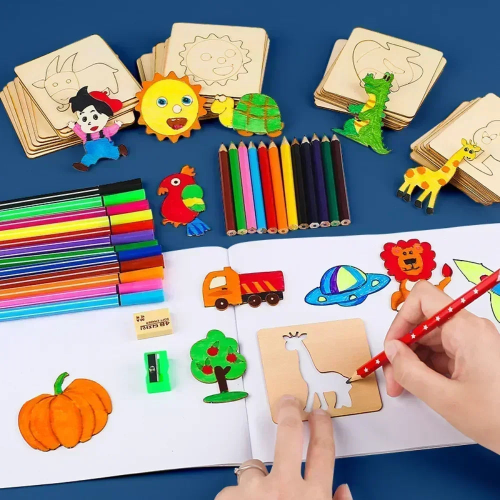 20pcs Montessori Kids Drawing Toys with Templates