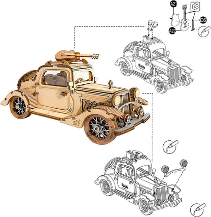 Robotime ROKR 3D DIY Wooden Puzzle Vintage Car Models