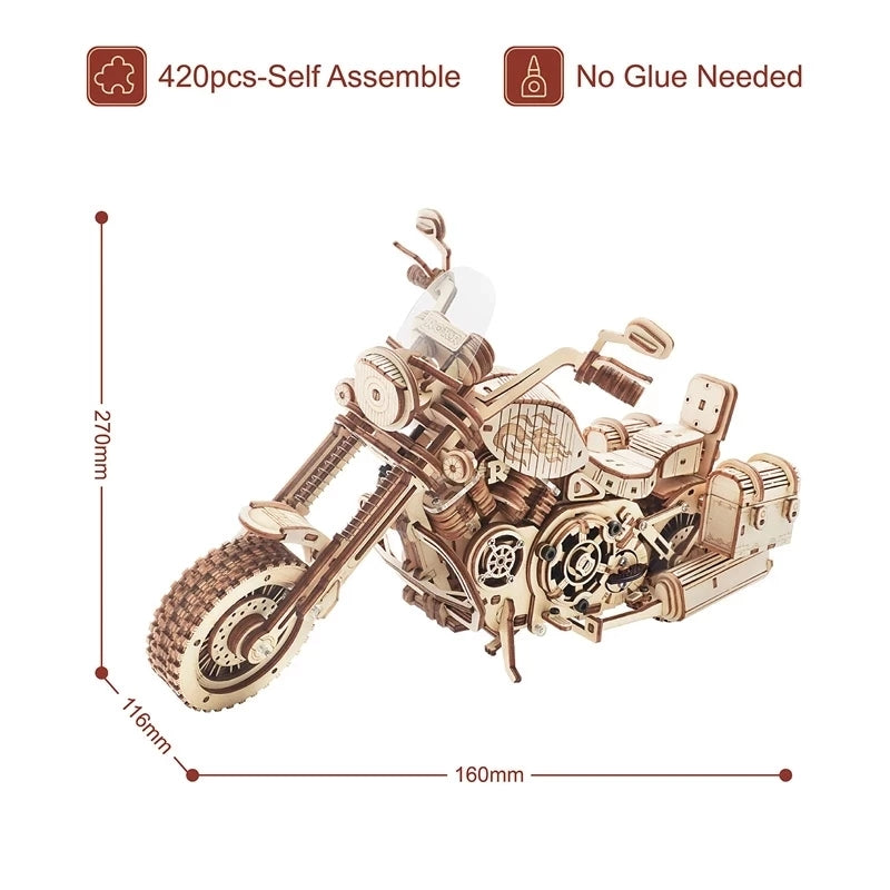 Robotime ROKR 3D DIY Wooden Puzzle Cruiser Motorcycle