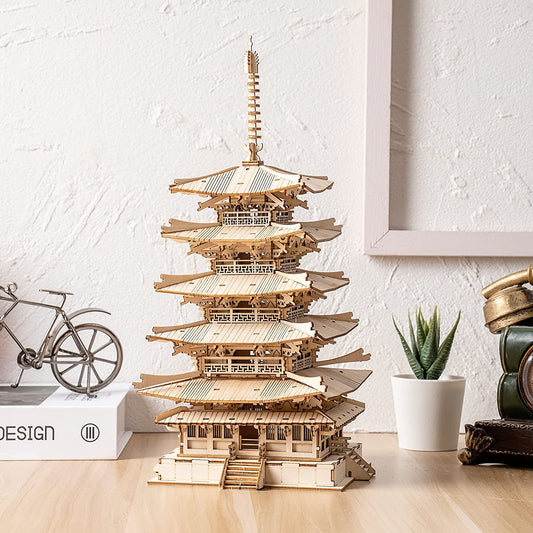 Robotime ROKR 3D DIY Wooden Puzzle Five-storied Pagoda