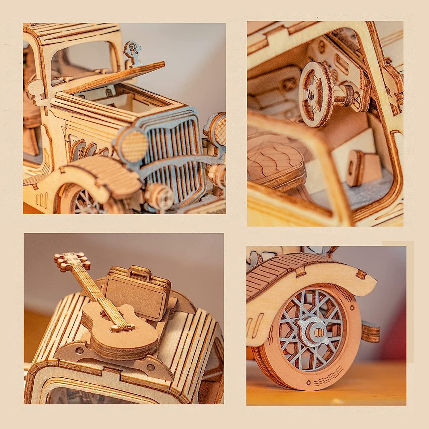 Robotime ROKR 3D DIY Wooden Puzzle Vintage Car Models