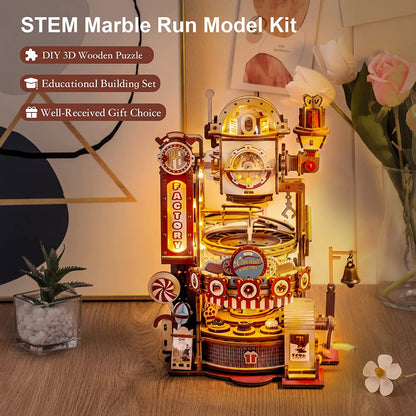 Robotime ROKR 3D DIY Wooden Puzzle Marble Chocolate Factory