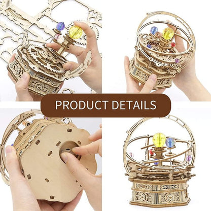 Robotime ROKR 3D DIY Wooden Puzzle Rotating Starry Night Mechanical Music Box